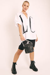 White Oversized LO VE Shirt - Harmony-Shirts