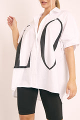 White Oversized LO VE Shirt - Harmony-Shirts