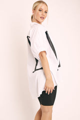 White Oversized LO VE Shirt - Harmony-Shirts