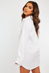 White Oversized Shirt Dress - Chelby-Shirts