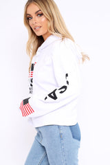 White Oversized USA Print Hoodie - Eleah-Hoodies