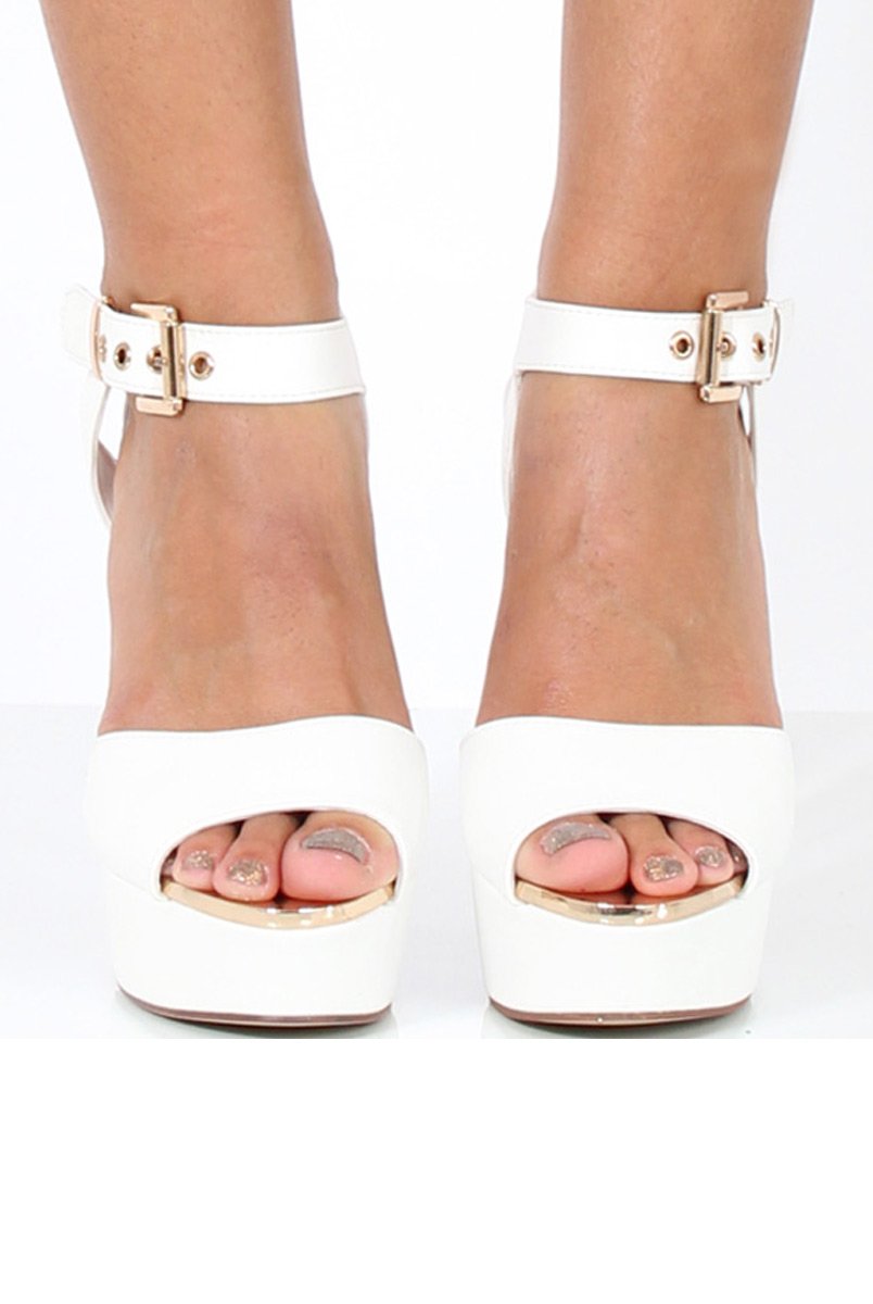 White PU High Heels - Hazel-Heels