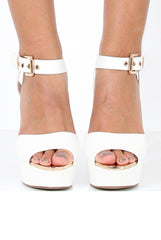White PU High Heels - Hazel-Heels