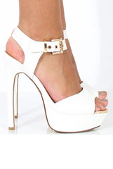 White PU High Heels - Hazel-Heels