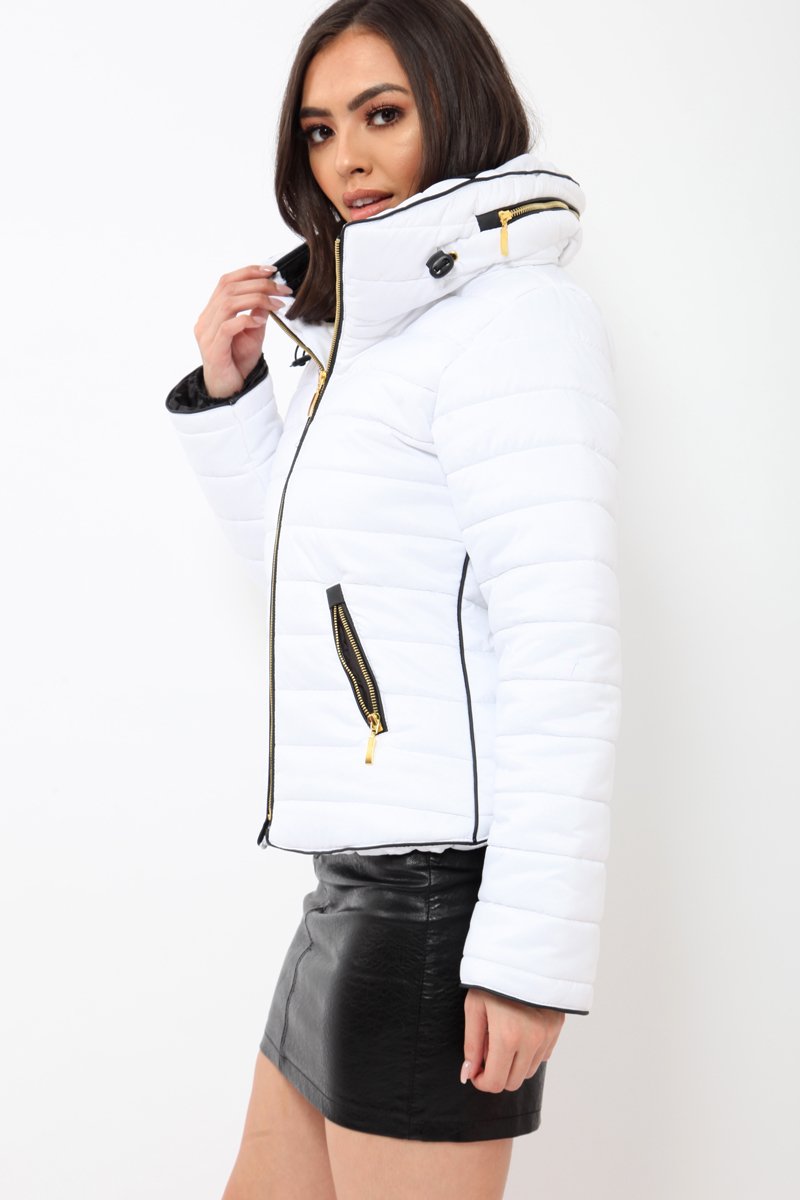 White Padded Coat - Zara-Coats