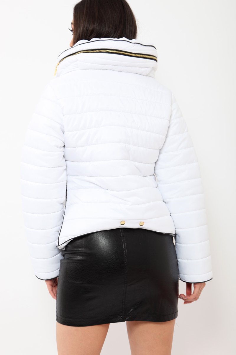 White Padded Coat - Zara-Coats