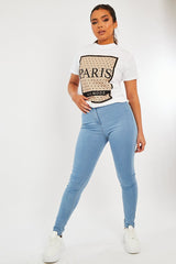 White Paris Slogan T-shirt - Akari-T-shirt
