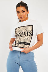 White Paris Slogan T-shirt - Akari-T-shirt