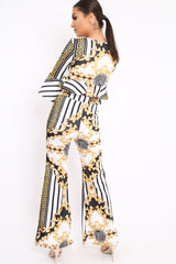 White Pattern Print Co-ord -Hasna-Co-ords