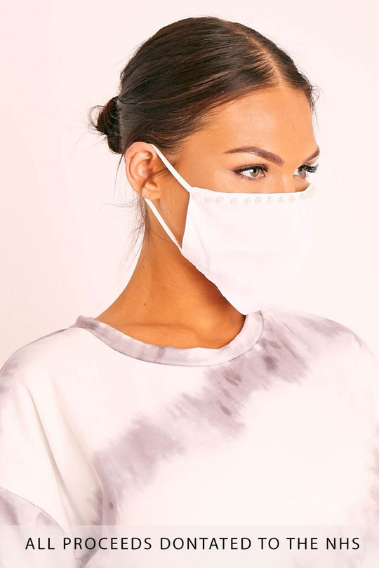 White Pearl Detail Face Mask - Lula