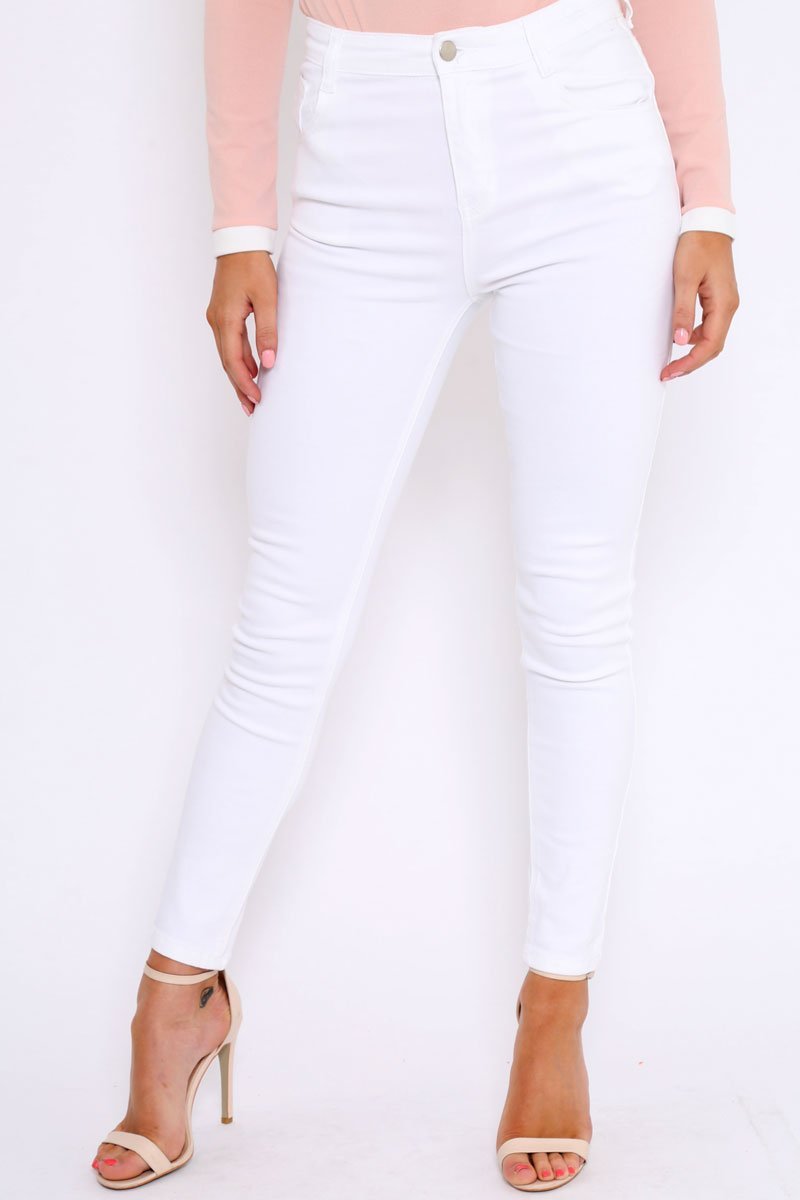 White Plain High Waisted Skinny Jeans - Elliott-Jeans