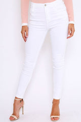 White Plain High Waisted Skinny Jeans - Elliott-Jeans