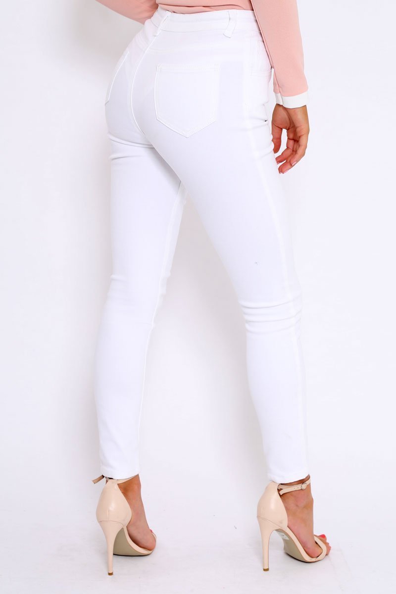 White Plain High Waisted Skinny Jeans - Elliott-Jeans