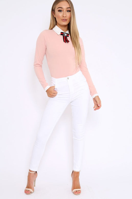White Plain High Waisted Skinny Jeans - Elliott