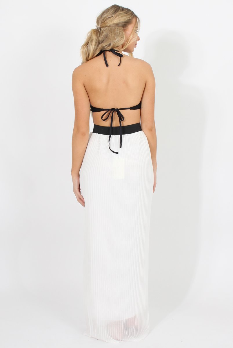 White Pleated Maxi Skirt - Shanice-Skirts