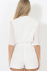 White Plunge Playsuit - Winnie-Playsuits