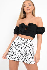 White Polka Dot Frill Skirt - Colbie-Skirts