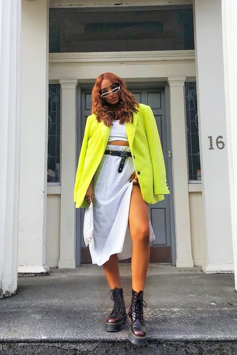 White Polka Midi Skirt and Crop Top Co-ord - Viktoriya-Co-ords