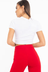 White Property of No-One Extreme Rip Crop Top - Verle-T-shirt