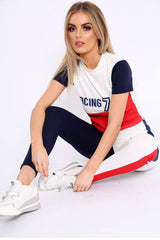 White Red and Navy Racing Champion Co-Ord - Shanell-Co-ords