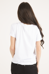 White Reversible Sequin 'Love' Slogan T-Shirt - Ida-T-shirt