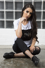 White Reversible Sequin 'Love' Slogan T-Shirt - Ida-T-shirt