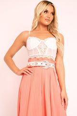 White Rhinestone Western Belt - Fiza-Belts