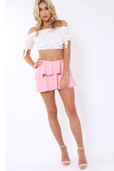 White Ribbed Frill Gypsy Top - Maysia-Crop Tops