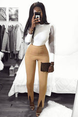 White Ribbed Sheer Puff Sleeve Top - Orly-Tops