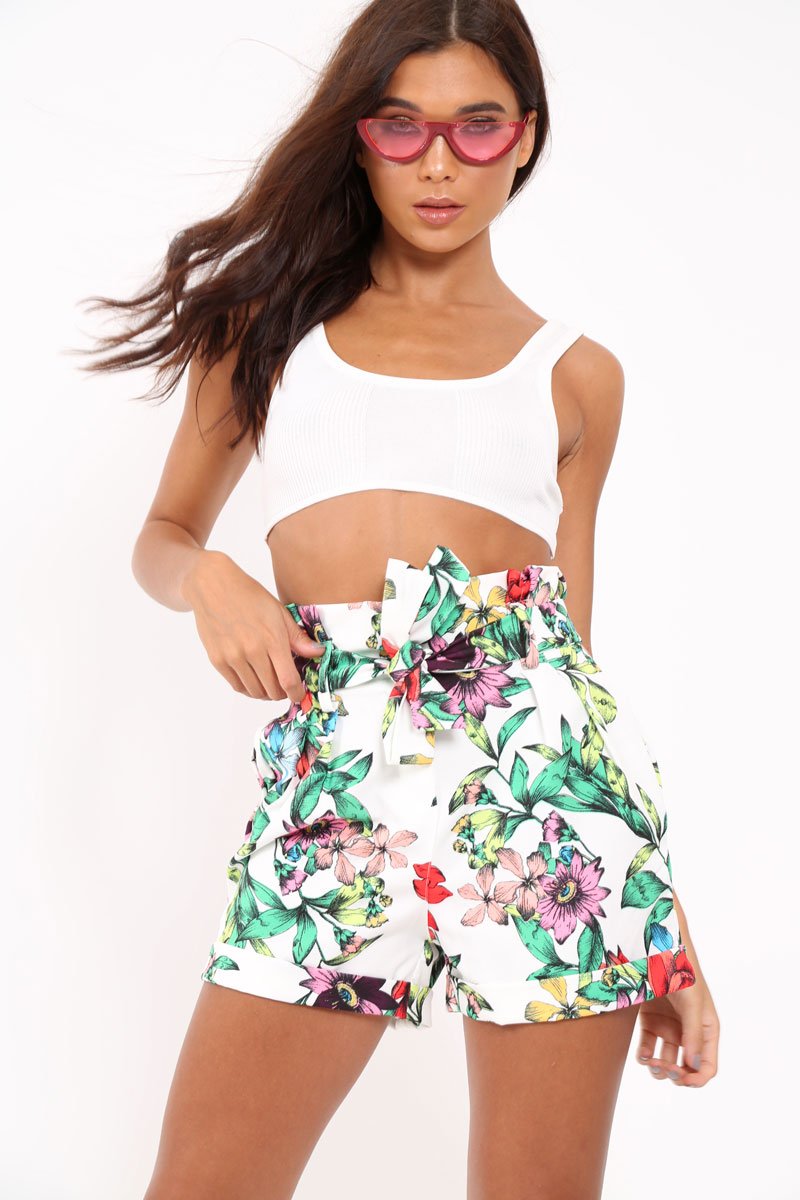 White Ribbed Stretchy Crop Top -Layna-Crop Tops