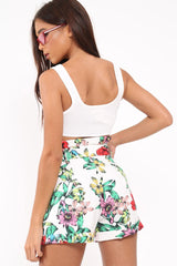 White Ribbed Stretchy Crop Top -Layna-Crop Tops