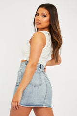 White Ribbed Vest Cropped Top - Briza-Crop Tops