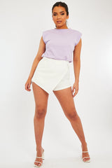 White Ring Detail Skort - Delaila-Skirts