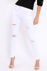 White Ripped Skinny Jeans - Addyson-Jeans