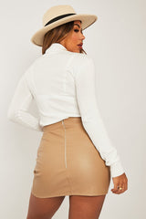 White Roll Neck Slim Fit Knitted Jumper - Georgie-Jumper