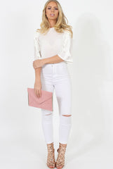 White Ruffle Crop Top - Melanie-Crop Tops