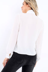 White Ruffled Blouse - Corda-Tops