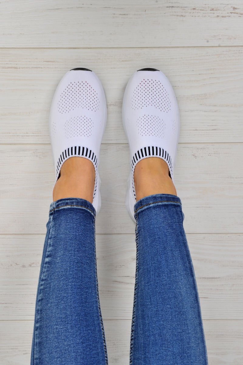 White Runner Sock Trainers - Kannon-Trainers