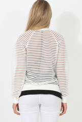 White Semi Sheer Bomber Jacket - Chante-Jackets