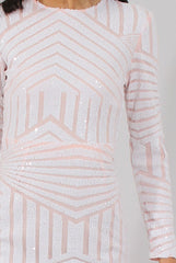 White Sequin Bodycon Dress - Rosalie-Dresses
