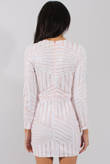 White Sequin Bodycon Dress - Rosalie-Dresses