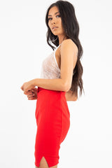 White Sheer Lace High Neck Bodysuit - Joules-Bodysuits