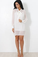 White Shift Dress-Whitley-Dresses