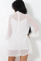 White Shift Dress-Whitley-Dresses