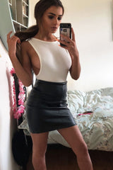 White Side Boob Bodysuit - Adrionna-Bodysuits