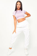 White Side Cargo Pocket Joggers - Chantel-Joggers