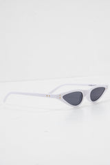 White Slim Pointed Cat Eye Sunglasses - Fluer-Sunglasses