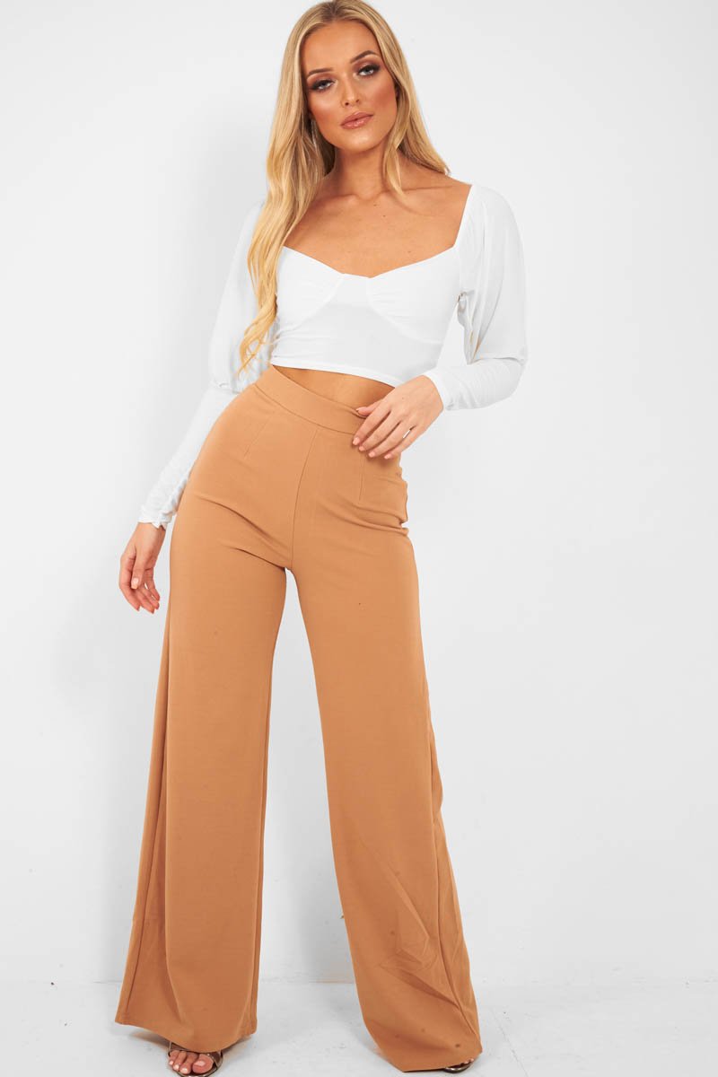 White Slinky Off Shoulder Crop Top - Danni-Crop Tops