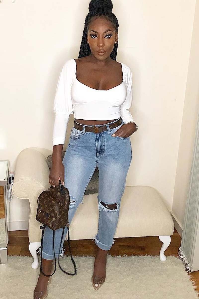 White Slinky Off Shoulder Crop Top - Danni-Crop Tops