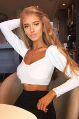 White Slinky Off Shoulder Crop Top - Danni-Crop Tops